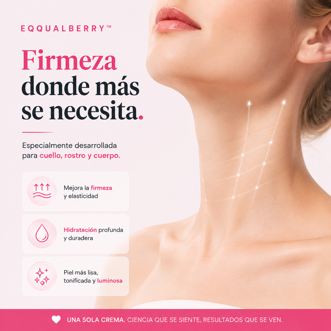 EQQUALBERRY™ Tecnología Antiage con NAD+ y Péptidos – Firmeza visible para rostro y cuerpo