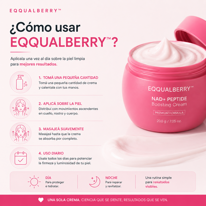EQQUALBERRY™ Tecnología Antiage con NAD+ y Péptidos – Firmeza visible para rostro y cuerpo